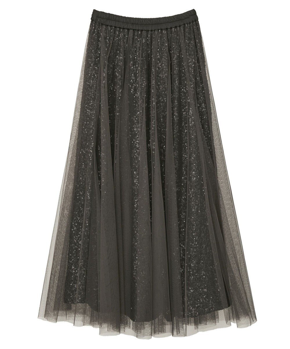 YECCA VECCA スパンコール×チュールスカート 