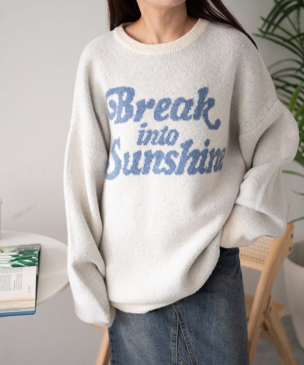 WEGO ロゴジャガードフラッフィーニット 