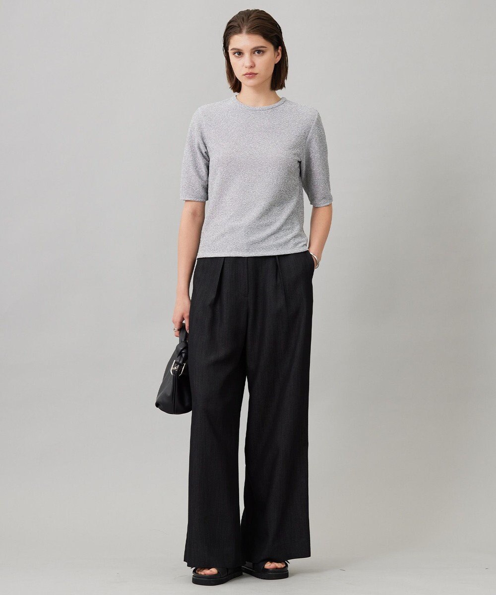 ICB L 【洗える】シャイニーラメジャガード カットソー 