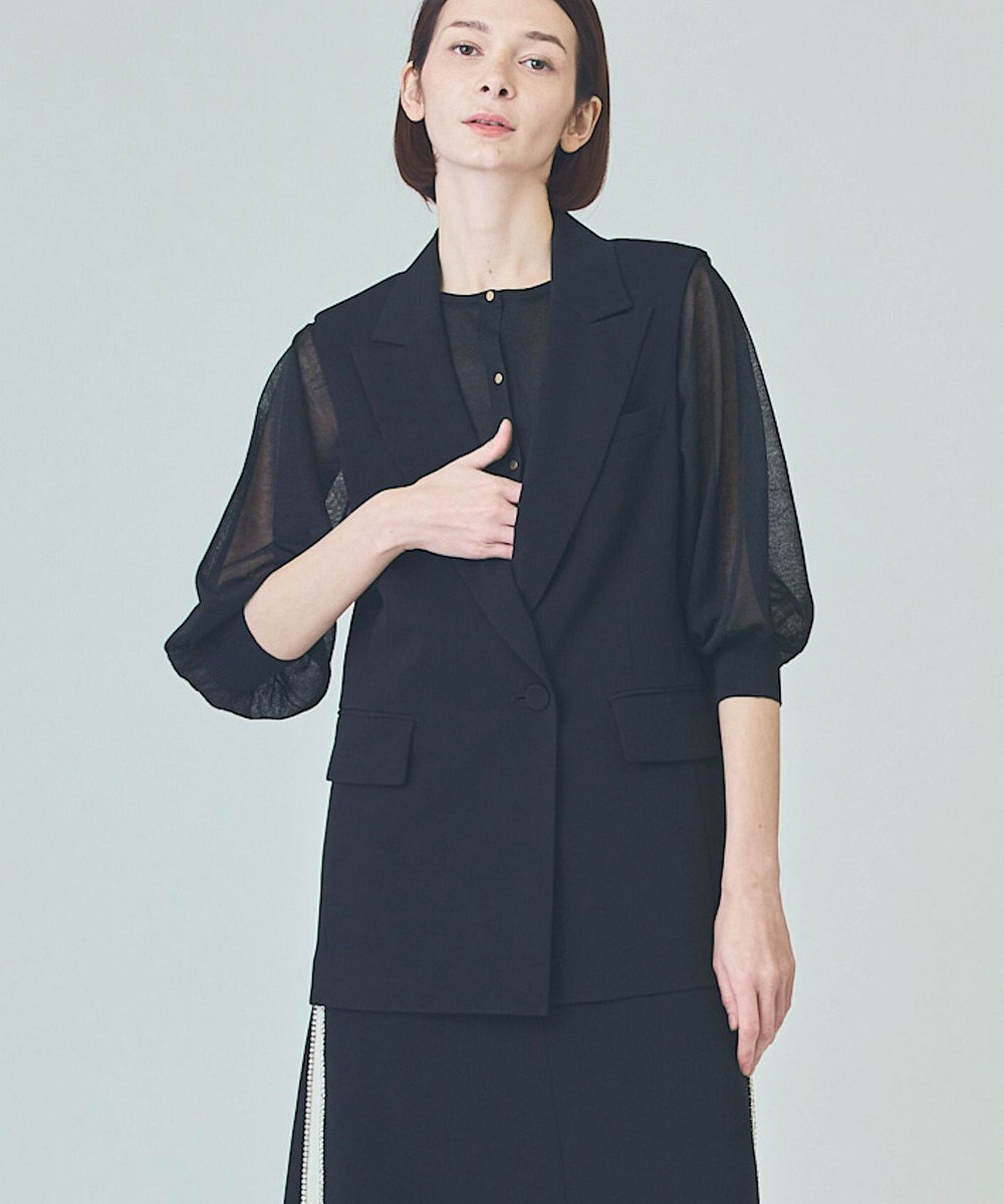 GRACE CONTINENTAL トリアセテーラードジレ 