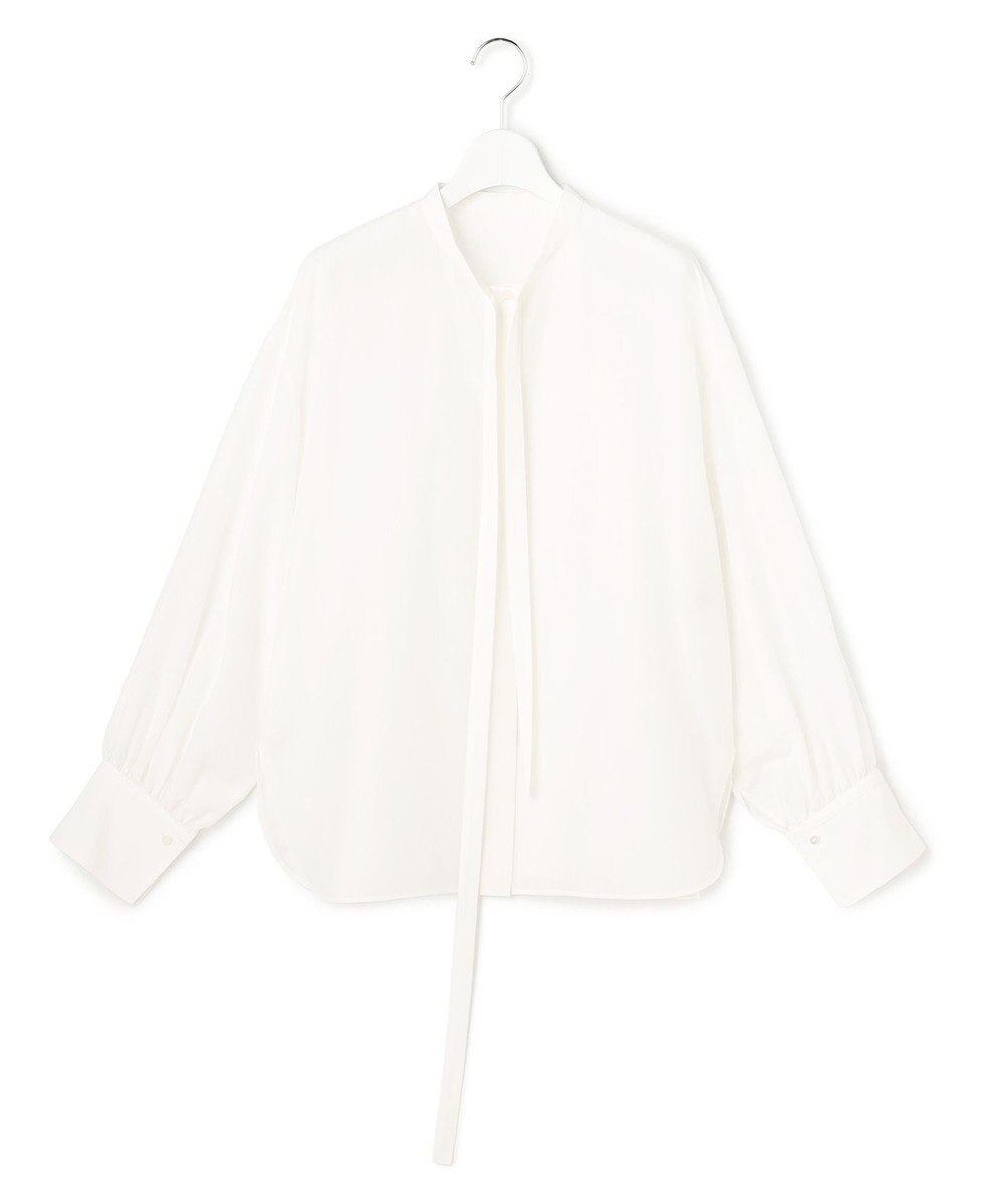 23区 【エステータ】シルクコットンローン ボウタイブラウス 