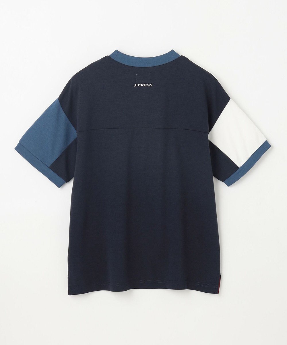 J.PRESS KIDS 【吸水速乾】【140-170cm】ポンチローマ トリコロール 切替Ｔシャツ 