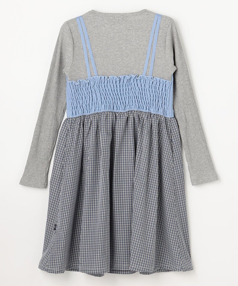 組曲 KIDS 【150-170㎝】チェックドッキング ワンピース 