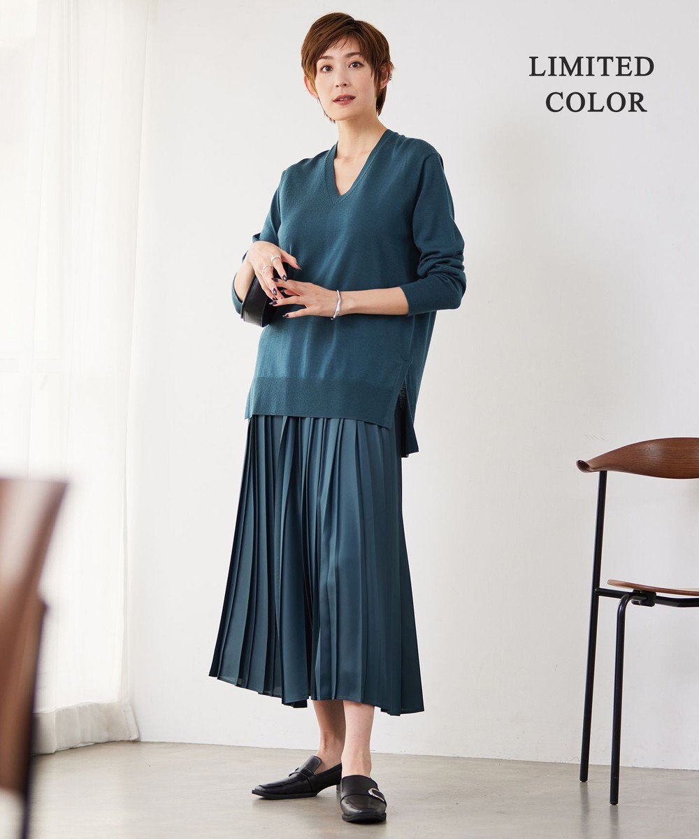 ICB 【洗える】コンパクトウール Vネックプルオーバー 