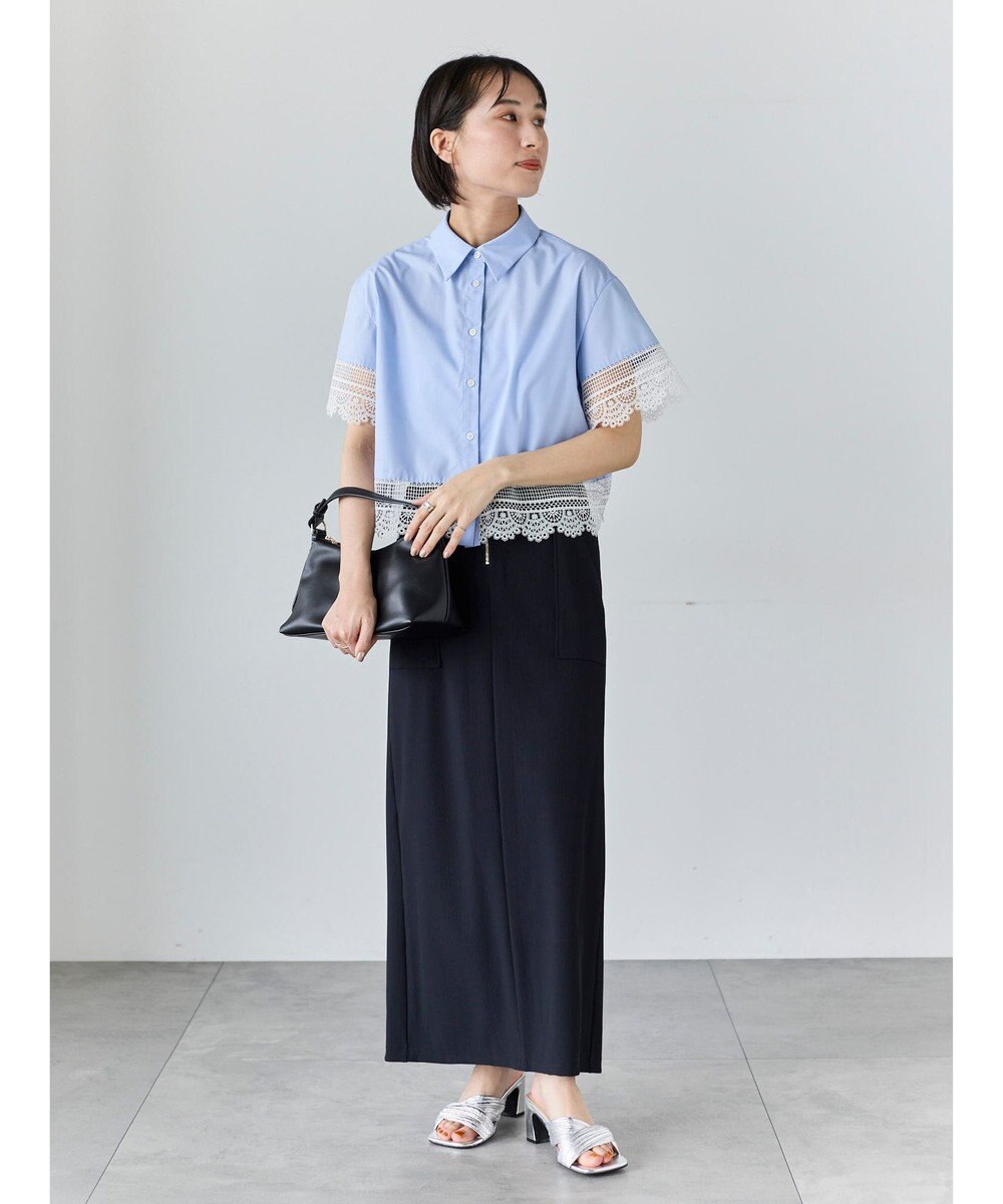 Te chichi レースヘムクロップトシャツ 