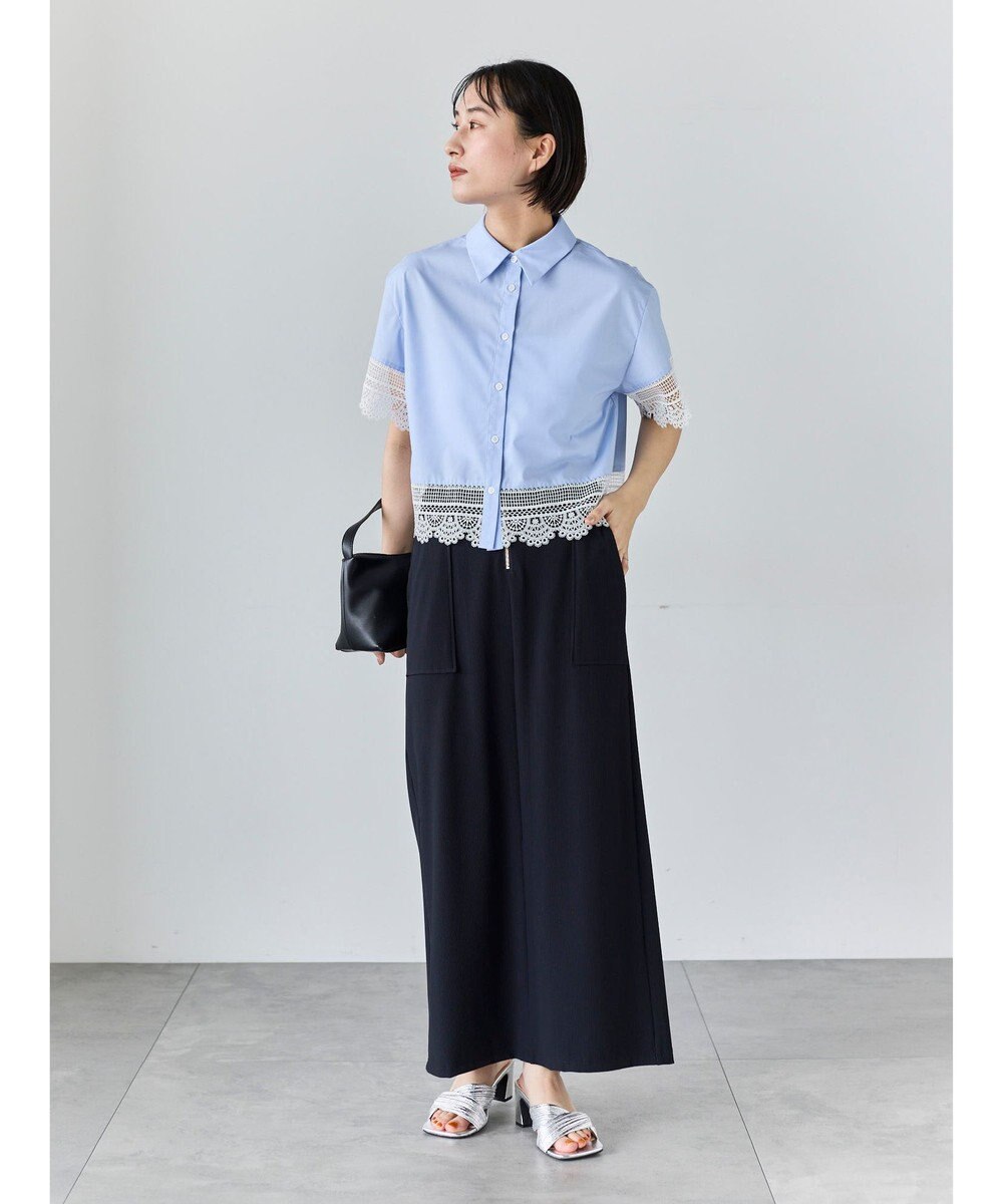 Te chichi レースヘムクロップトシャツ 