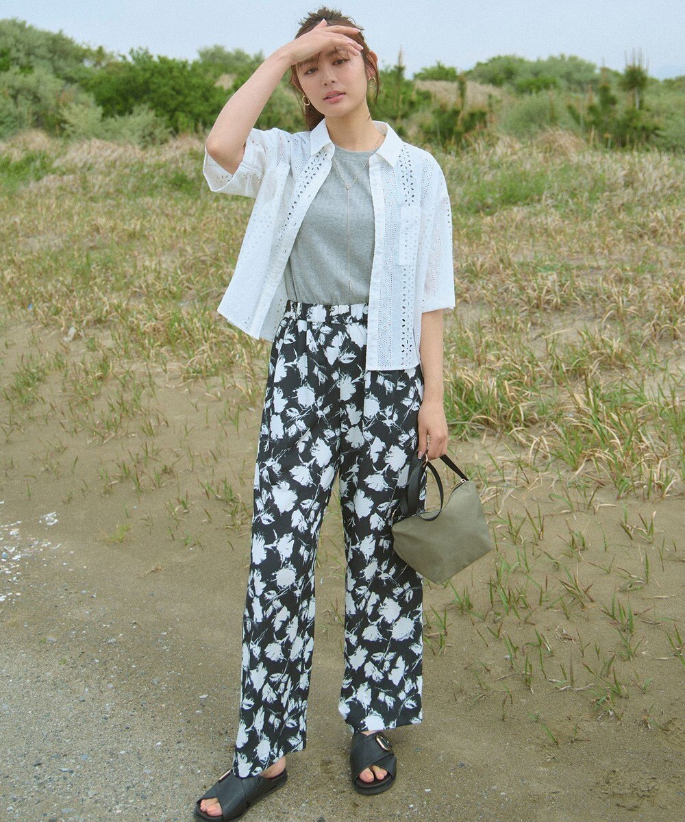 ANY L 【洗濯機可/接触冷感/UVカット】汗ジミ防止テレコノースリーブプルオーバー 