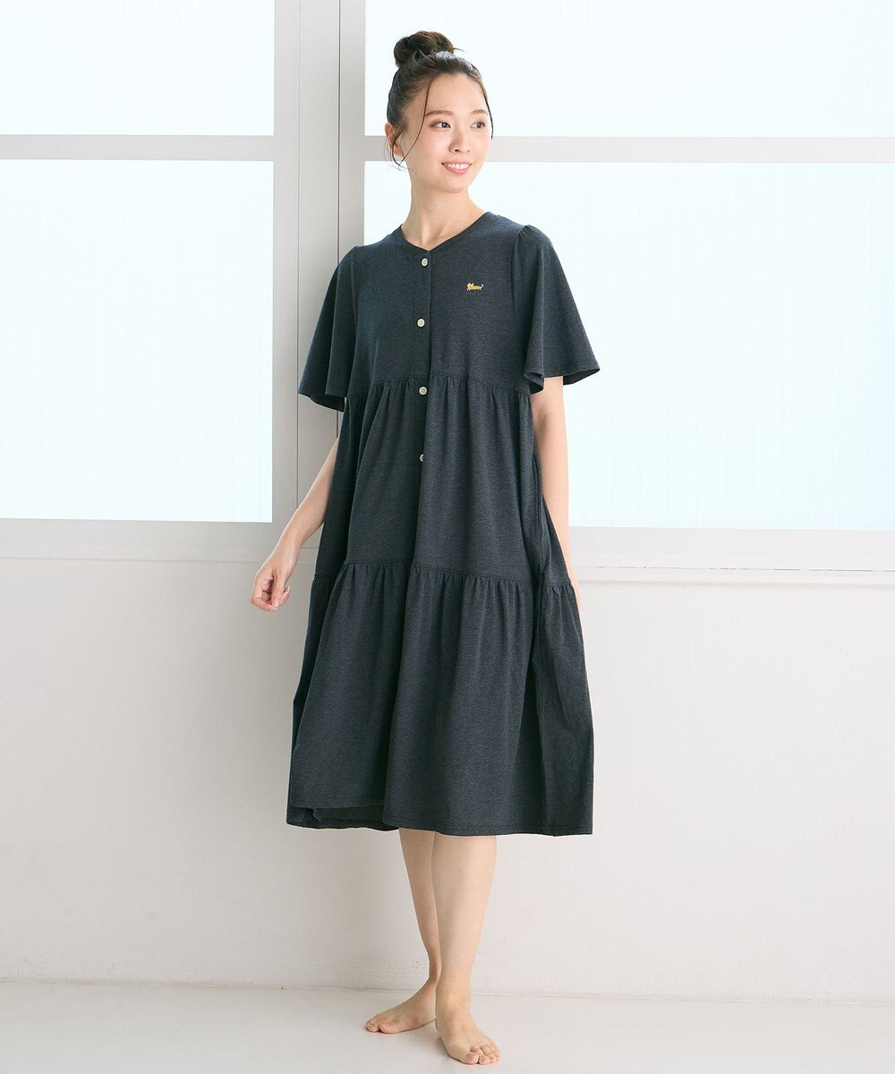 tsumori chisato SLEEP ツモリチサト ワンピース 5分袖 半袖 ルームウエア 綿混ベア天竺 ロング丈(ふくらはぎ付近) レディース UNT156 /ワコール 