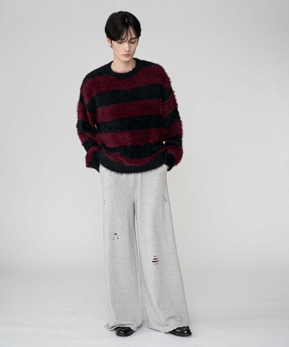 WEGO 【2025秋冬新作/ユニセックス着用ITEM/MLサイズ展開】フェザーニットプルオーバー 