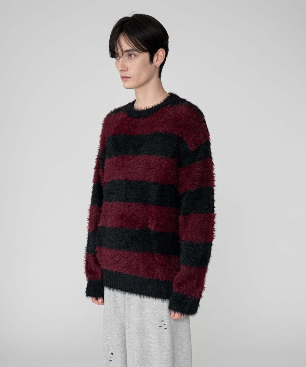 WEGO 【2025秋冬新作/ユニセックス着用ITEM/MLサイズ展開】フェザーニットプルオーバー 