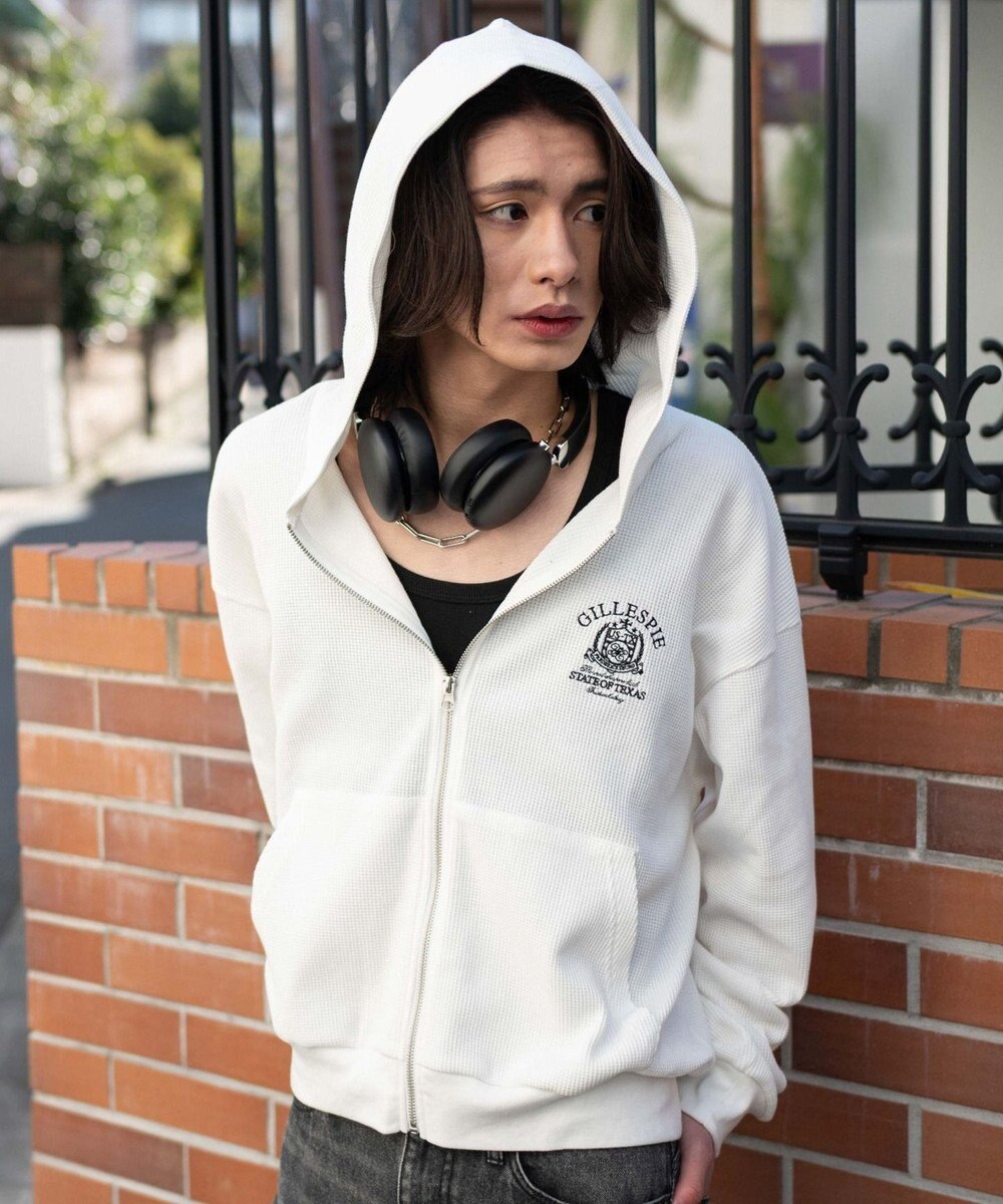 WEGO 【ユニセックス着用ITEM】ワッフルZIPパーカー 