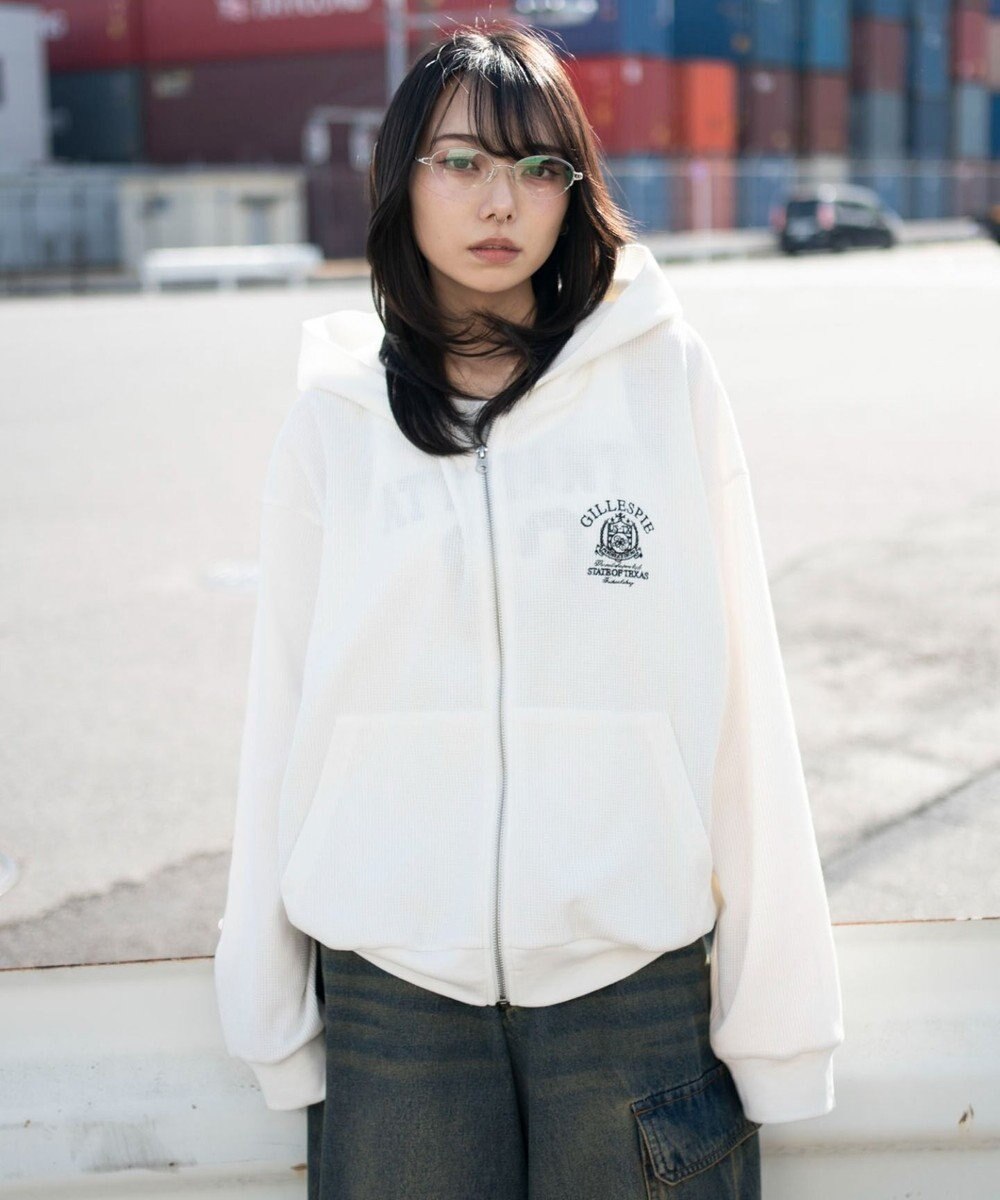 WEGO 【ユニセックス着用ITEM】ワッフルZIPパーカー 