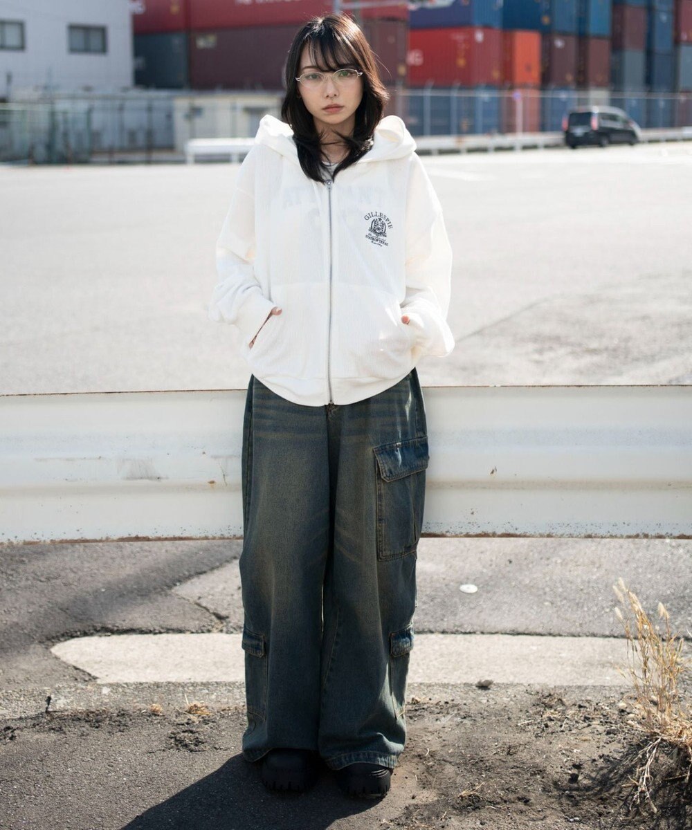 WEGO 【ユニセックス着用ITEM】ワッフルZIPパーカー 