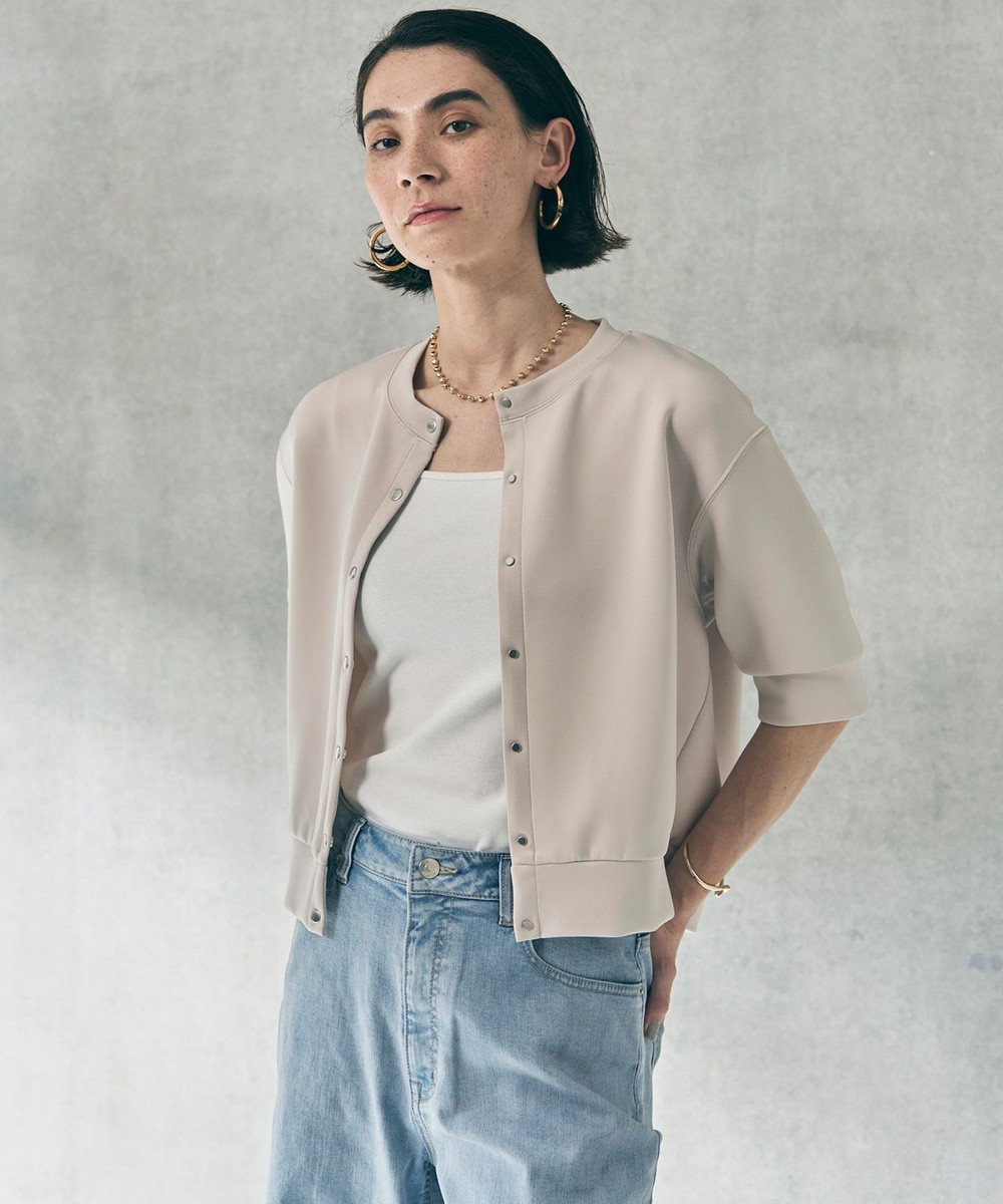 UNFILO BEAUTY FORM JERSEY light スナップカーディガン 