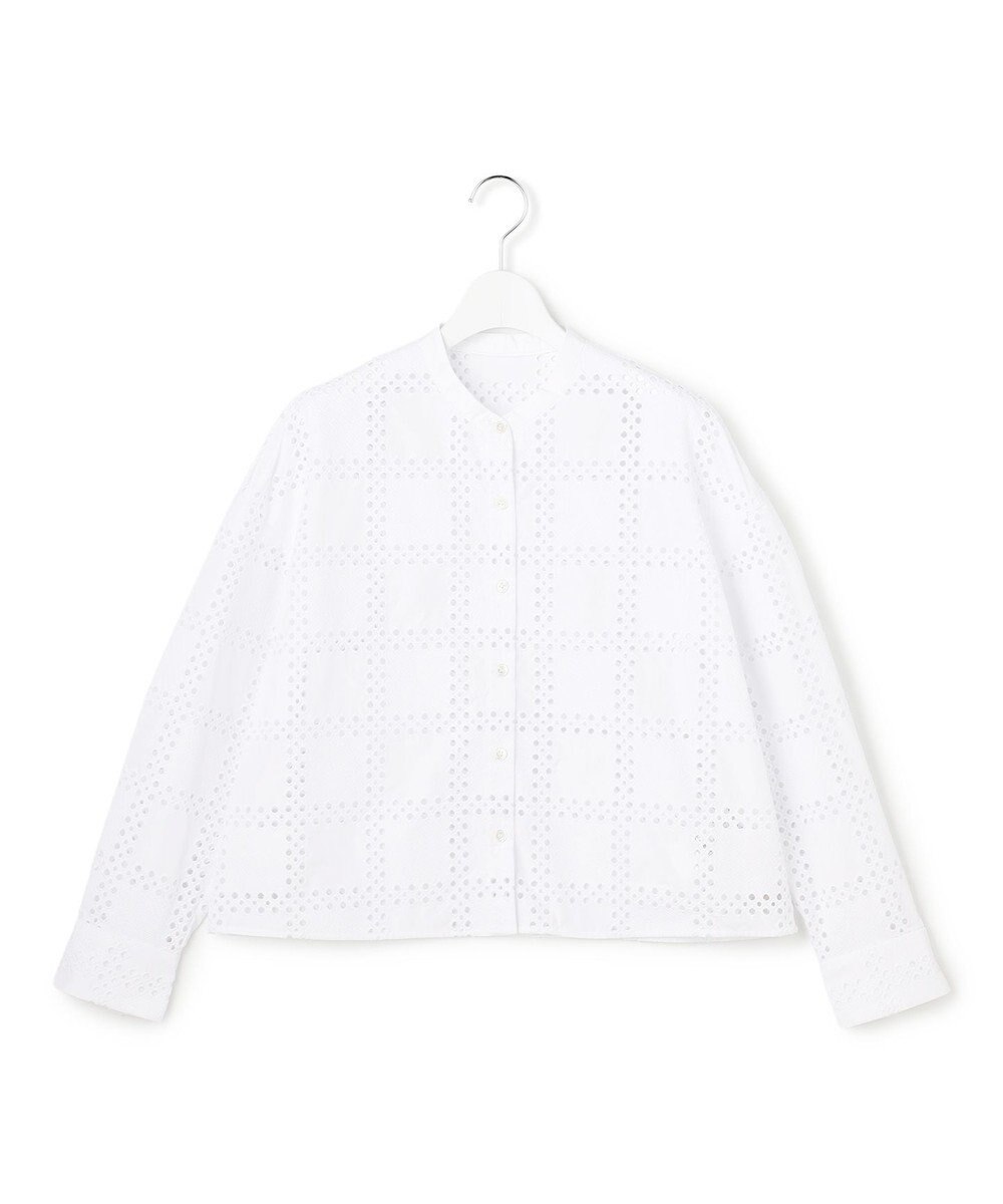 ICB L スクエアエンブロイダリー クロップドシャツ 