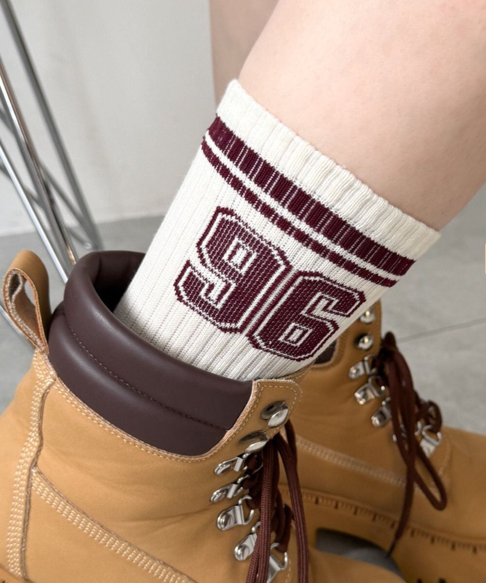 WEGO ナンバリングラインリブソックス 