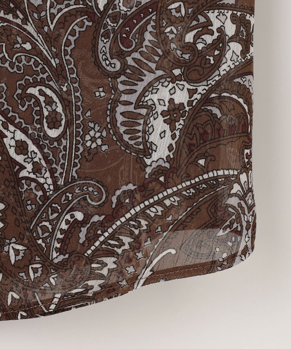 自由区 ペイズリープリントボウタイ ブラウス 