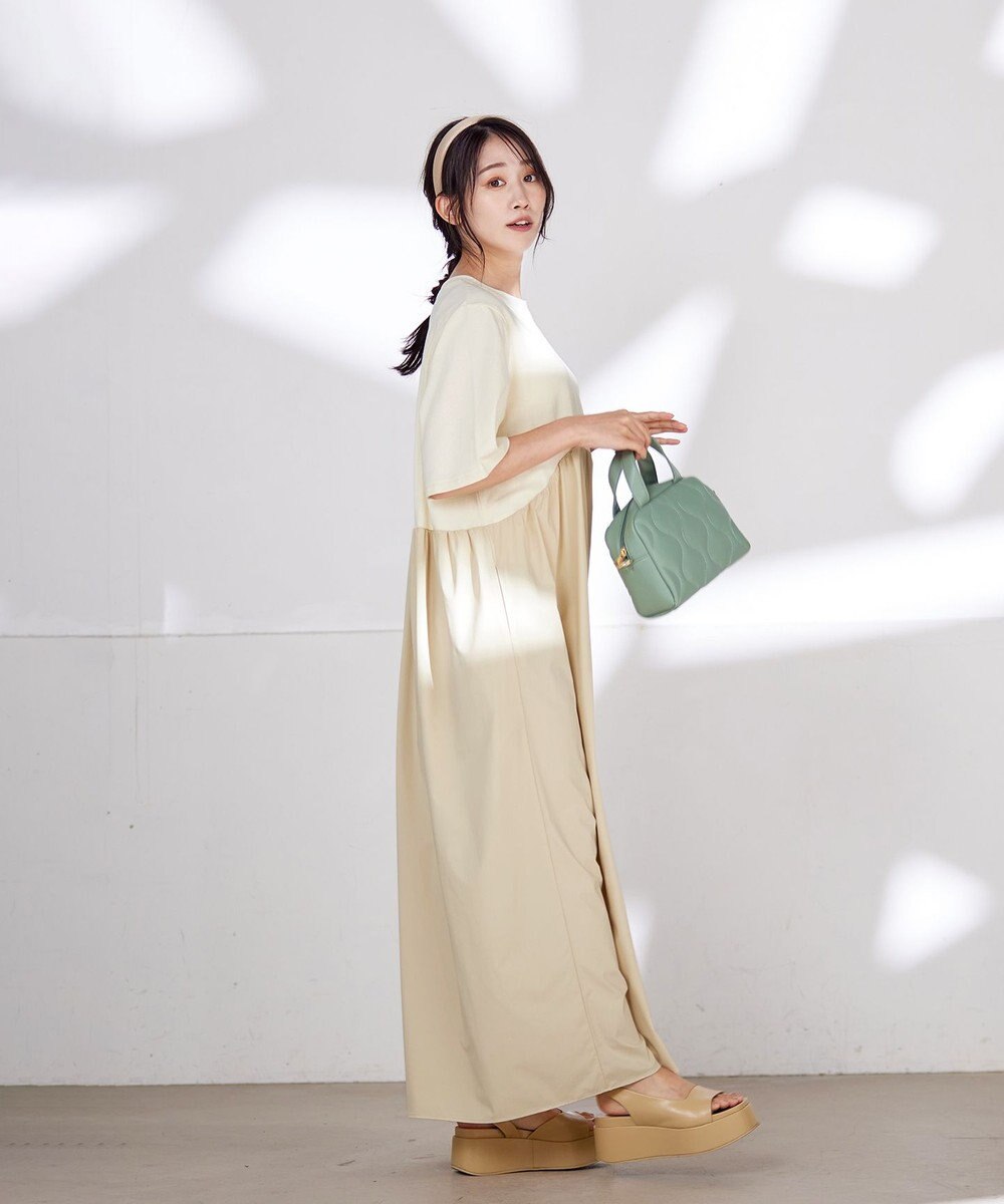 Tiaclasse 【洗える】切替マキシワンピース 