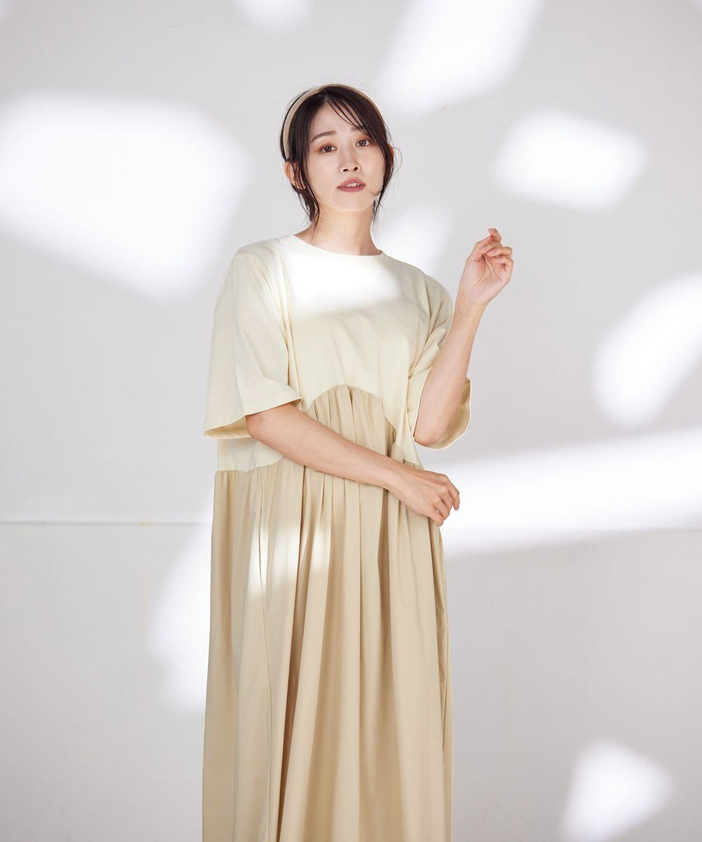 Tiaclasse 【洗える】切替マキシワンピース 