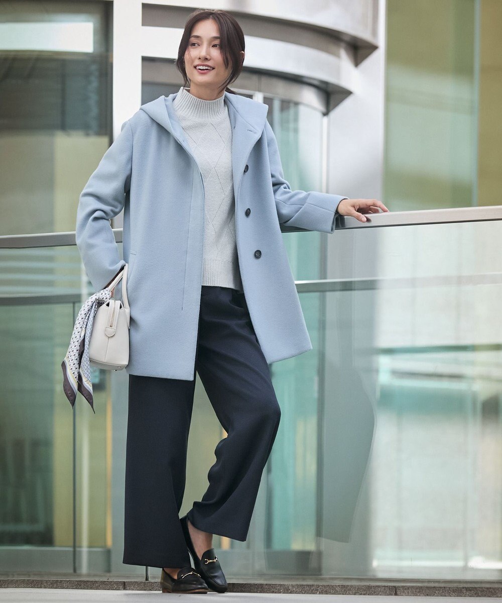 J.PRESS LADIES 【洗える】TUMUGITOピンヘッド ワイド パンツ 