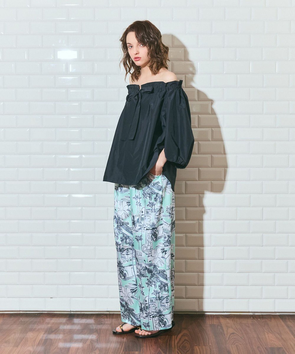 GRACE CONTINENTAL リゾートプリントイージーパンツ 