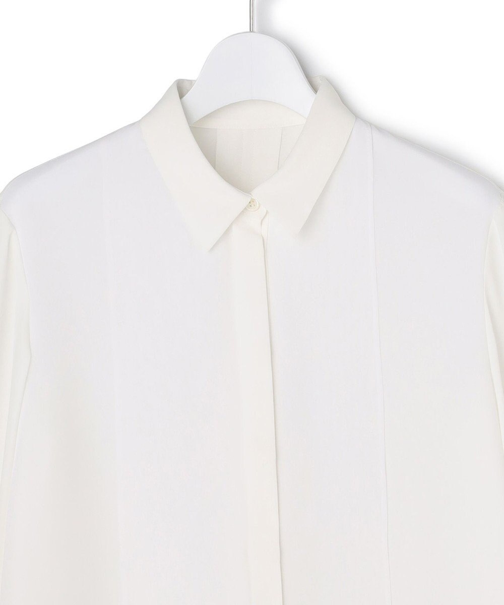 ICB L 【先行予約】 BackSatinAmunzen  異素材デザイン シャツブラウス 