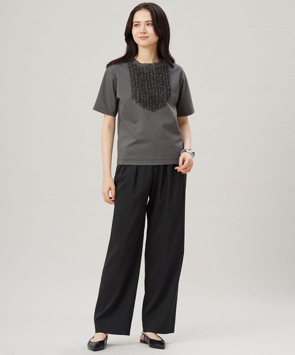 自由区 S 【セットアップ対応・洗える】LIPストレッチワイドストレート パンツ 