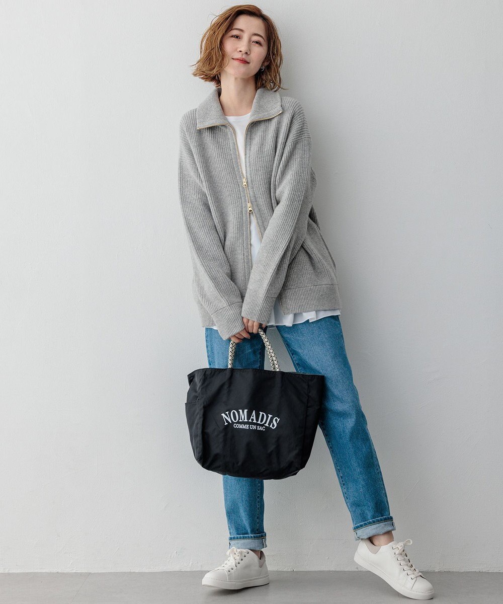 23区 S 【洗える】カシミヤブレンド ジップアップ ニットブルゾン 