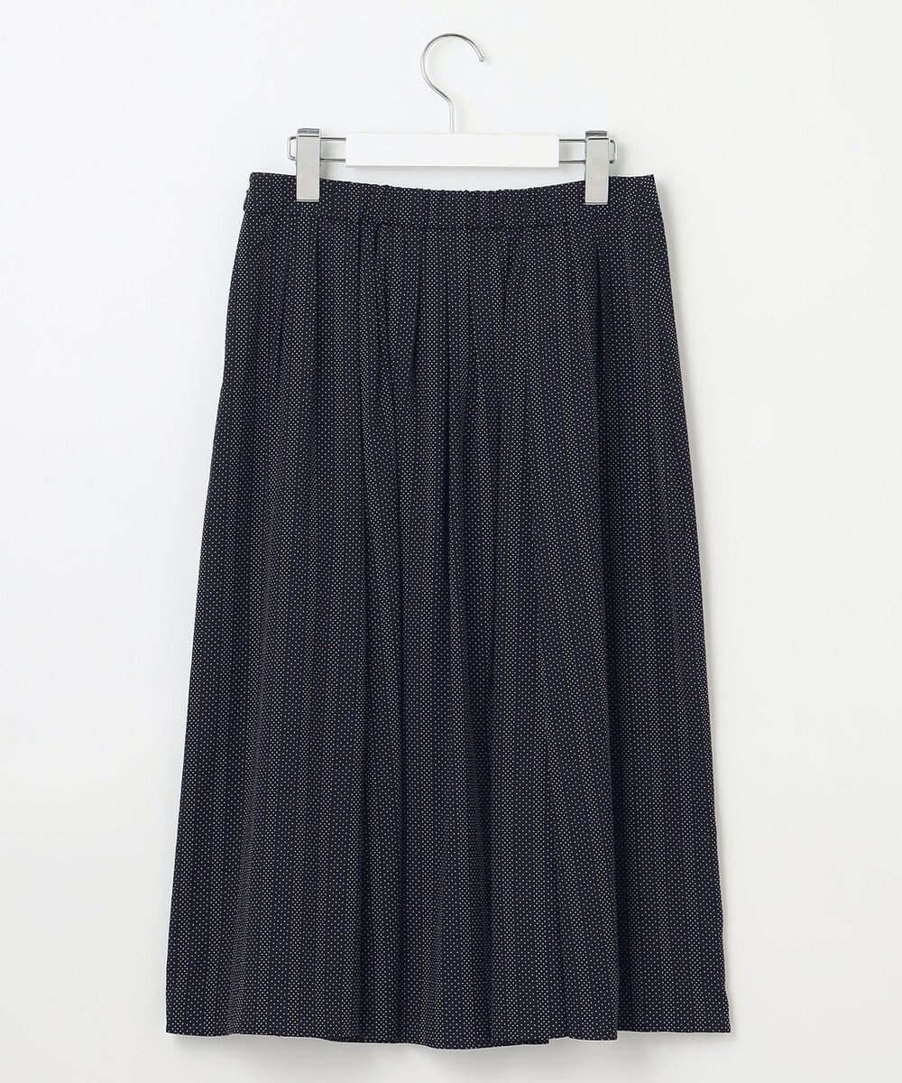 J.PRESS LADIES L 【洗える】ドットデシンプリント タック スカート 