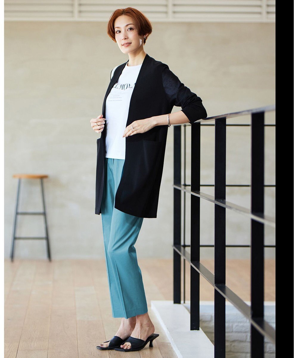 ICB 【洗える】 ドライコットンアセテート ニットジャケット 