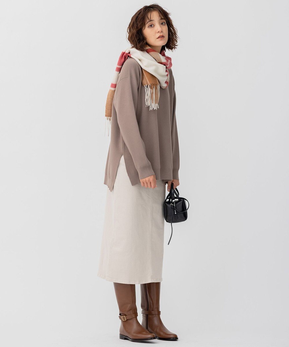 23区 【好評素材につき新型追加】ヴィスコースストレッチ クルーネック ニット 