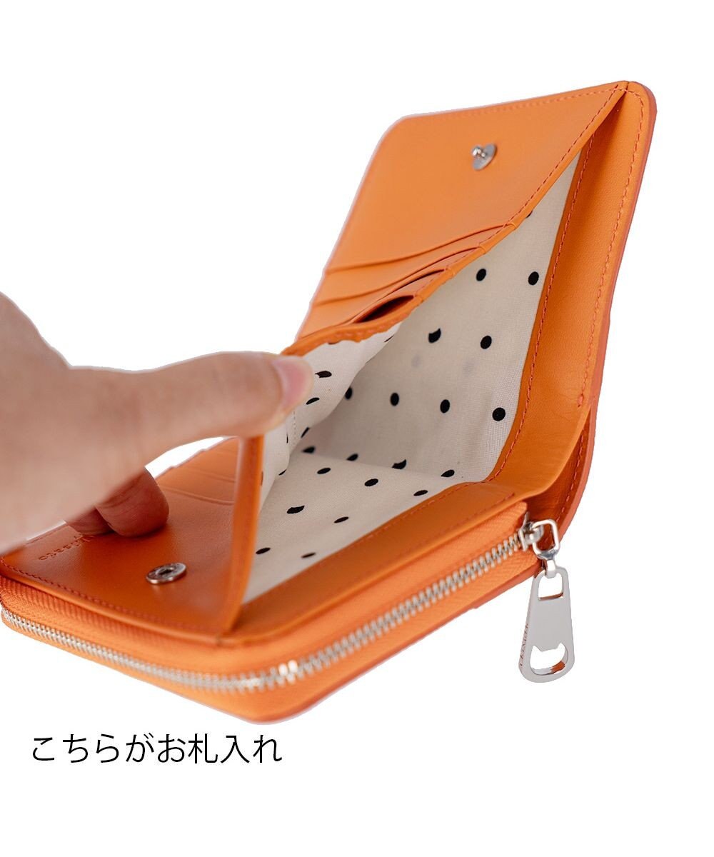 tsumori chisato CARRY ラックスtcネーム ラウンドファスナー 2つ折り財布 