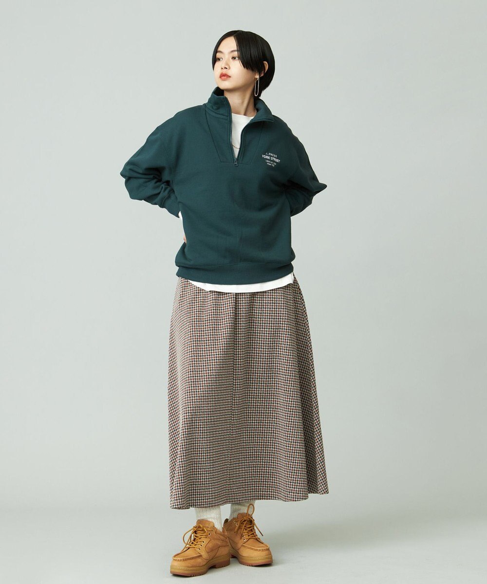 J.PRESS YORK STREET 【UNISEX】ワンポイントロゴ刺繍ハーフジッププルオーバー 