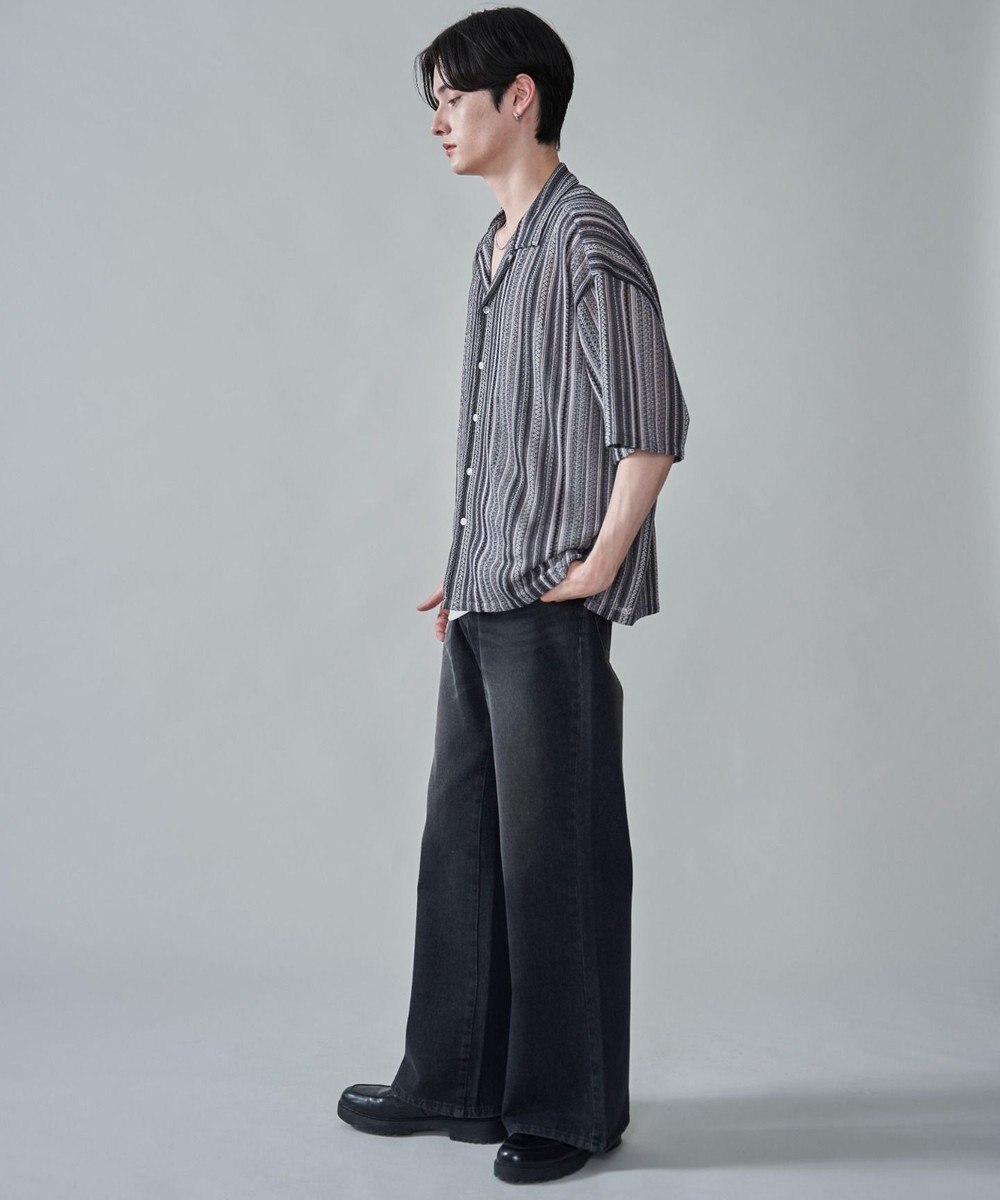 WEGO ストライプメッシュBIGシャツ（SS） 