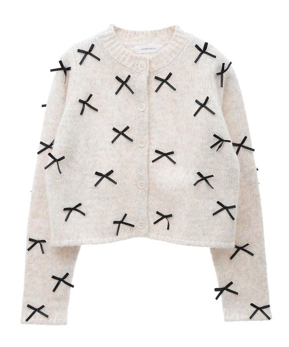 Green Parks ・ＡＮＤＳＥＡＲＣＨ　メニーリボンニットカーディガン 