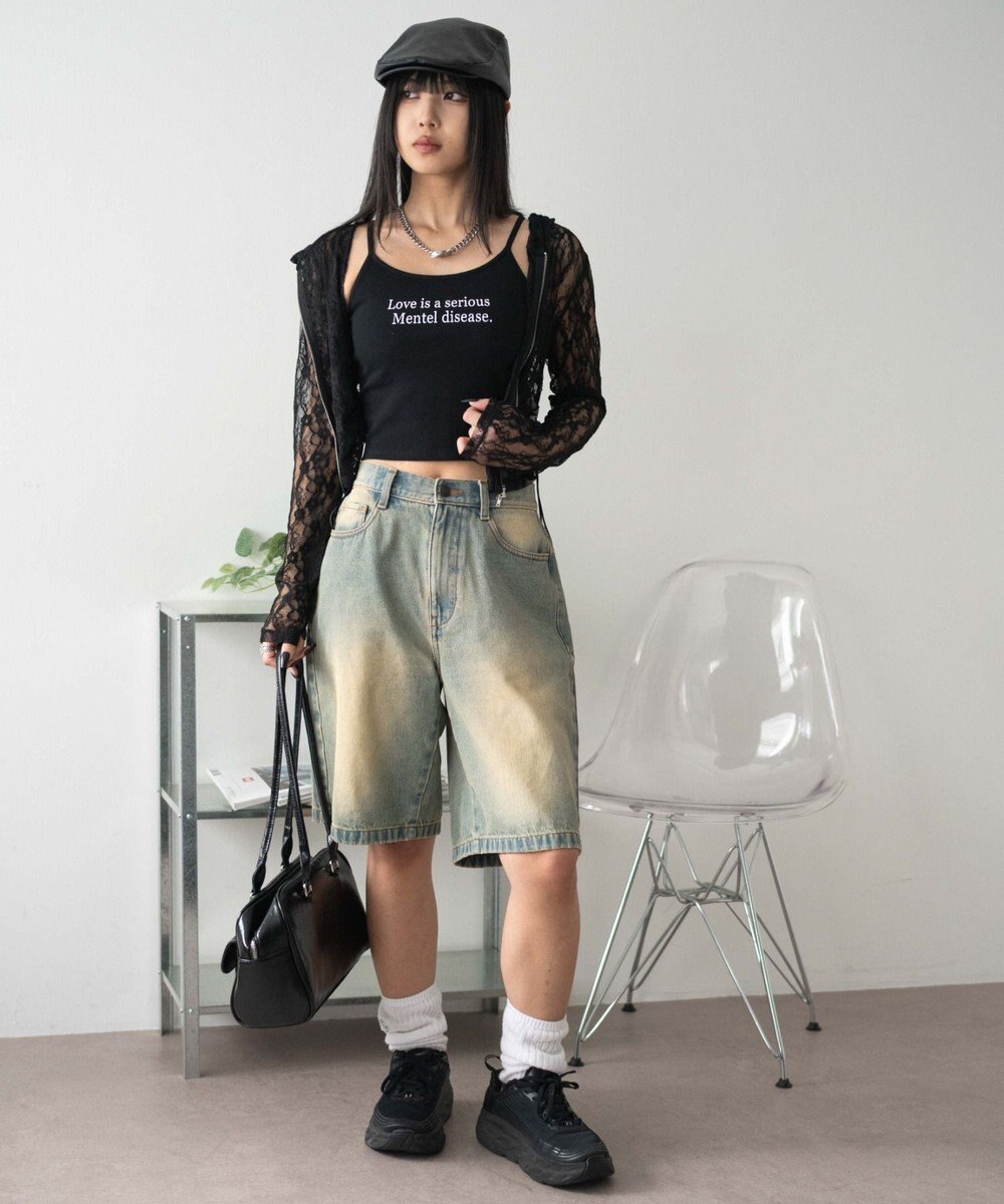 WEGO 【カップ付きインナー】グラフィックプリントカップインキャミ 