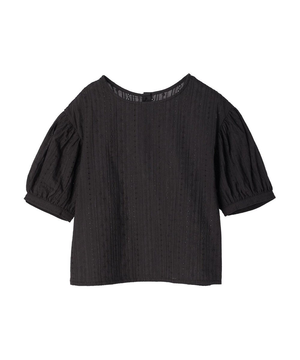 earth music&ecology 刺繍パフスリーブブラウス 