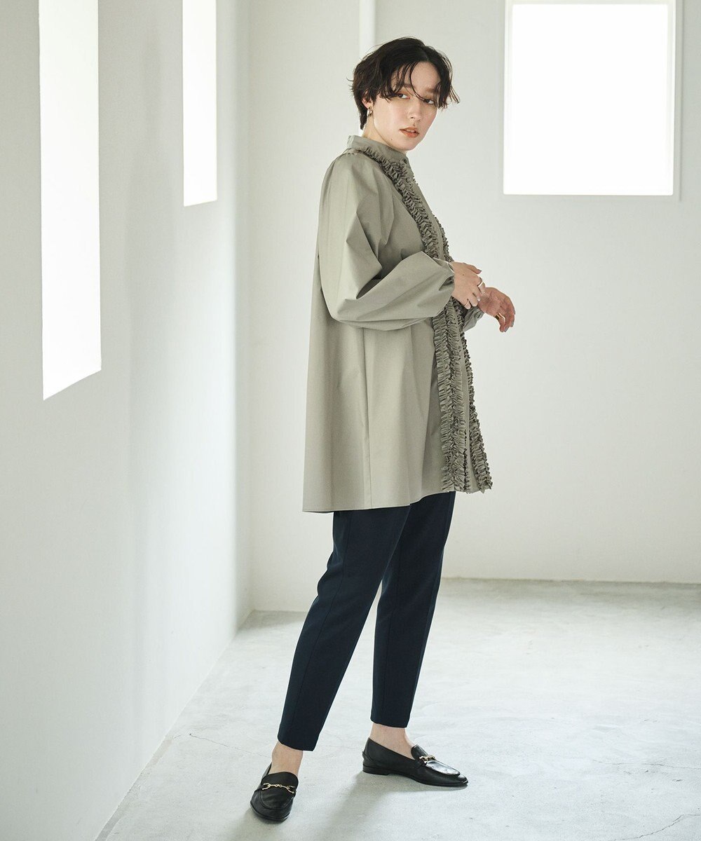 #Newans 【シワになりにくい/洗濯機可能】ロングフリルチュニック 