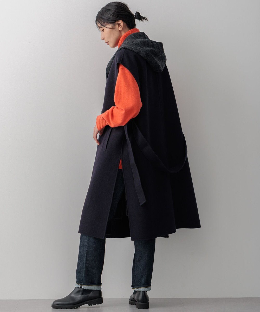 23区 【洗える】カシミヤブレンド フーディ ストール 