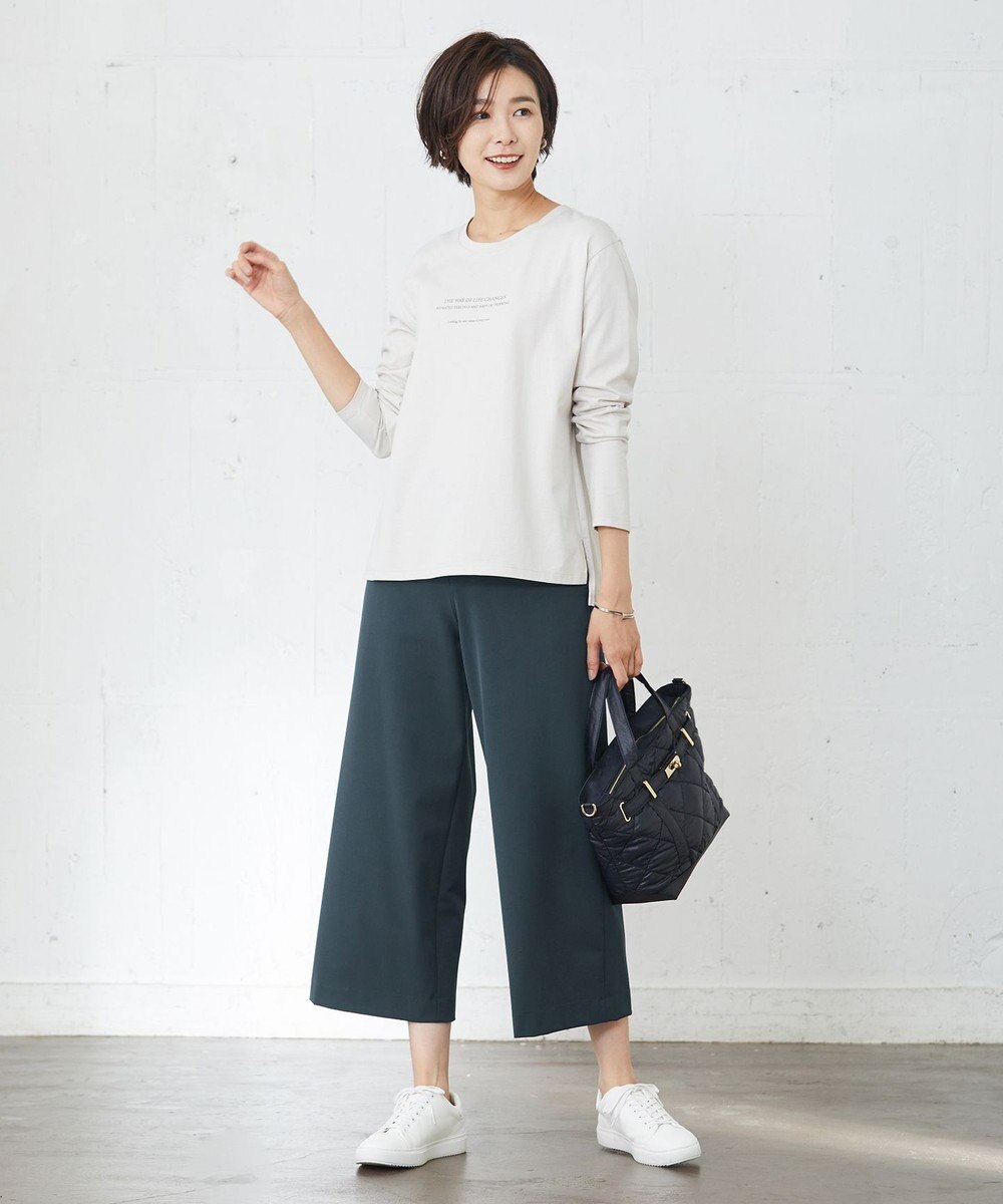 J.PRESS LADIES S 【洗える】アルガンシルク ワイドパンツ 