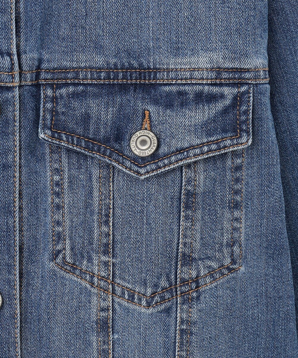 ANY 【洗濯機可能・ストレッチ】ノーカラー デニムジャケット 