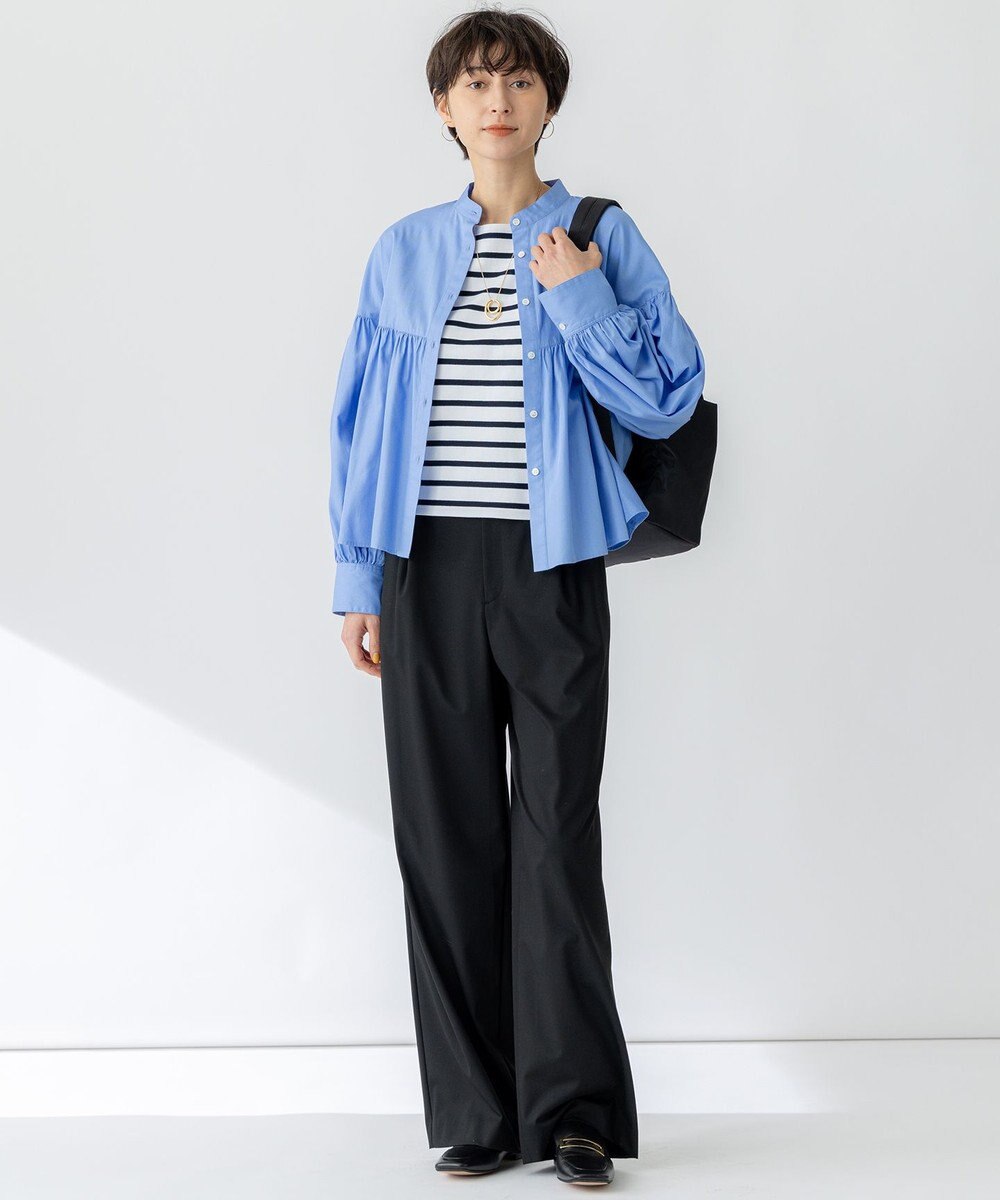 23区 S 【洗える】CANCLINI ギャザー フレア ブラウス 