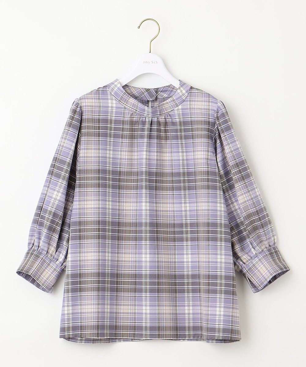 ANY SIS S 【洗える】ソフトチェック ブラウス 