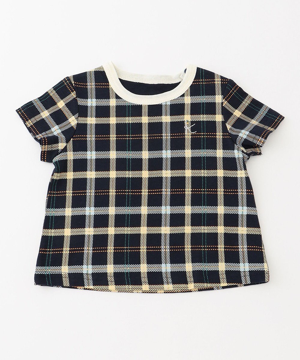 組曲 KIDS 【80-90cm】Check 半袖オーバーオール 