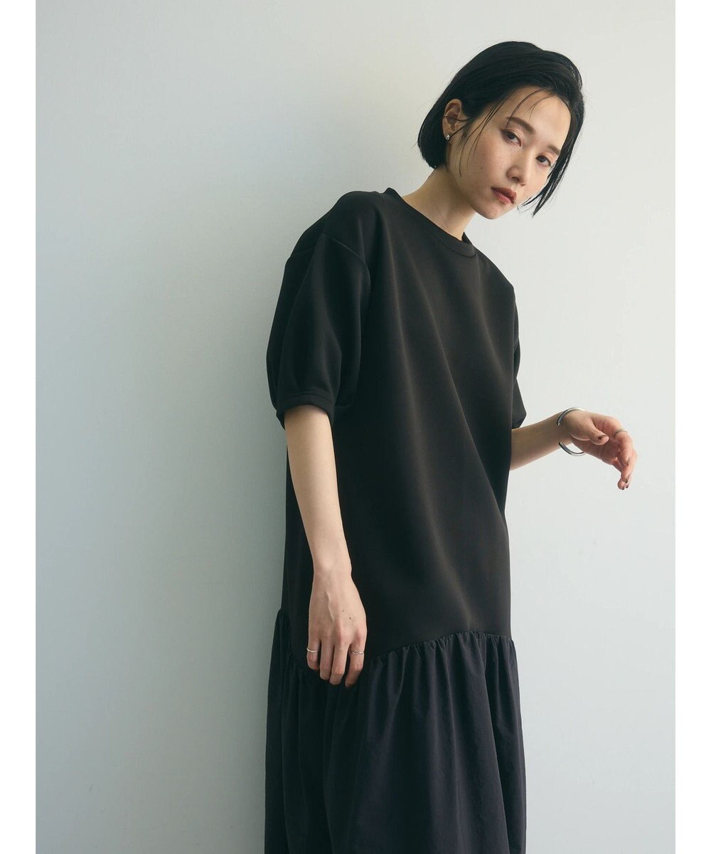 Green Parks ａ．異素材切り替えバルーンワンピース 