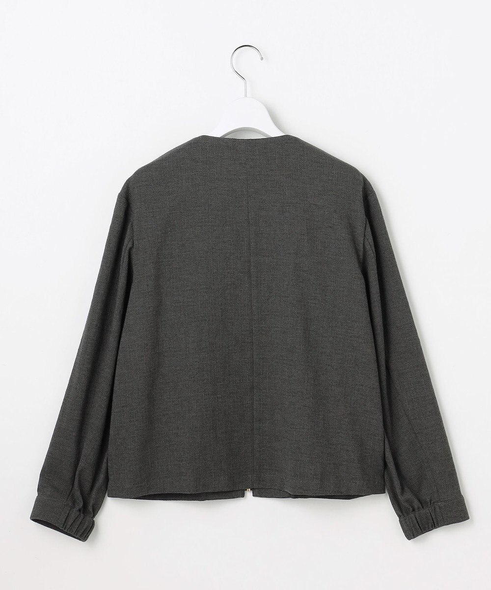 自由区 L 【17号サイズまで展開】ライトブッチャーノーカラー ブルゾン 