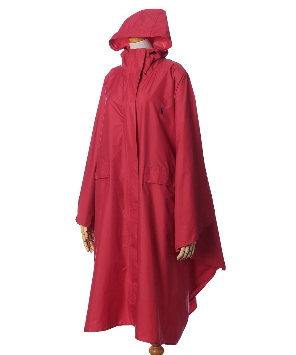 MOONBAT POLO RALPH LAUREN(ポロ ラルフローレン) ポロポニー ポケッタブル レインポンチョ レインコート 無地 フード 収納袋 ロゴ入 レディース 