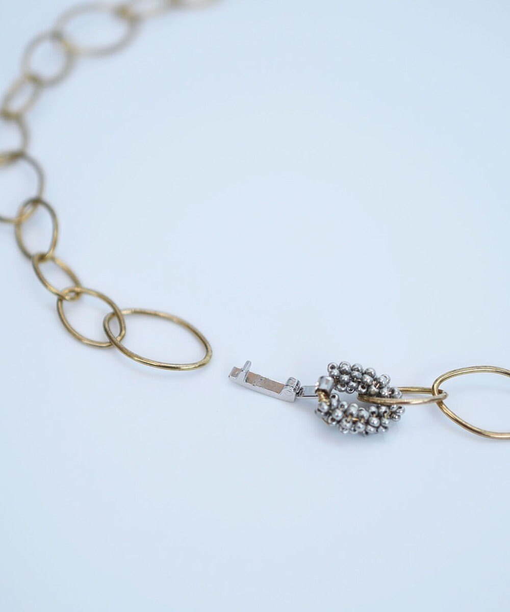 monshiro オーバルチェーンショートネックレス 