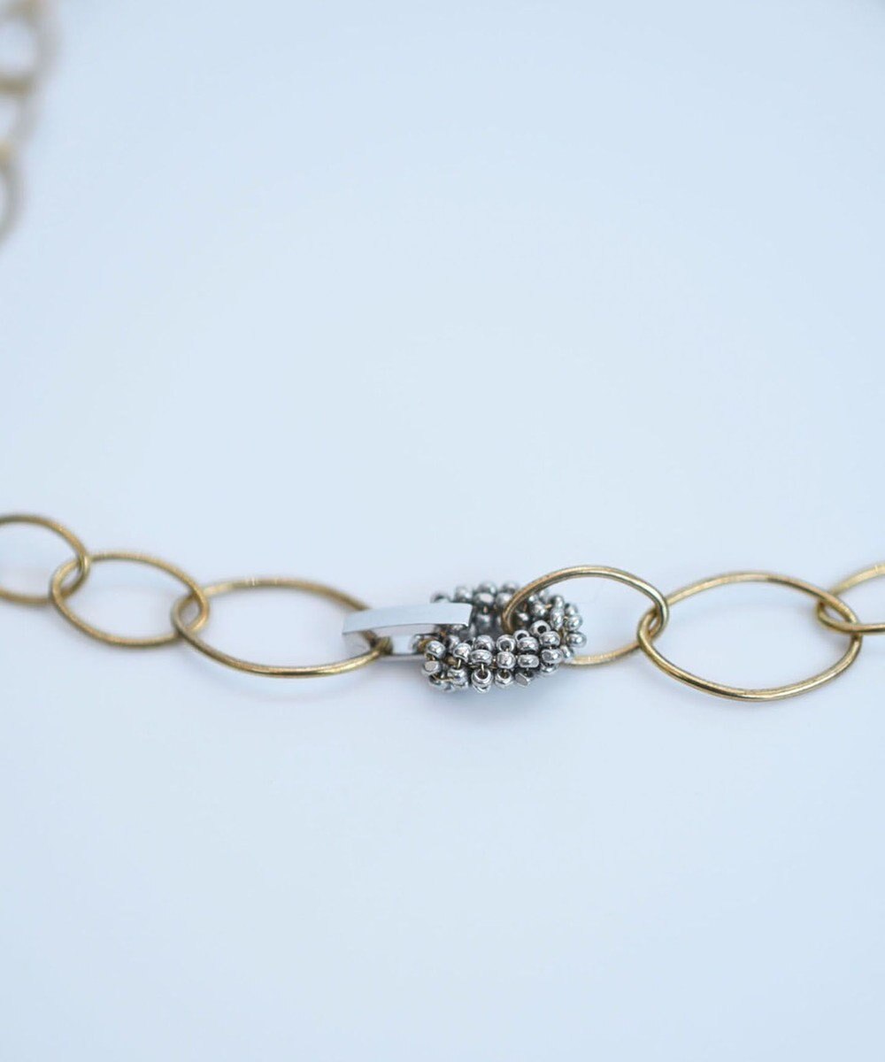 monshiro オーバルチェーンショートネックレス 