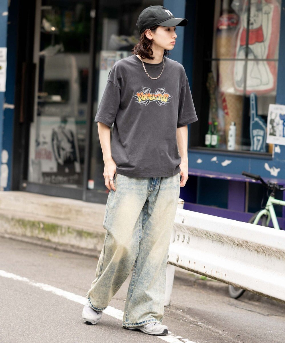 WEGO ローライズバギーフレアデニムパンツ 